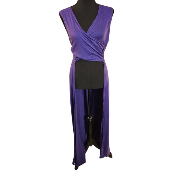 Purple Summer Bodice Wrap with Cape Top or Bathing Suit Coverup, Size XXL - Picture 1 of 6